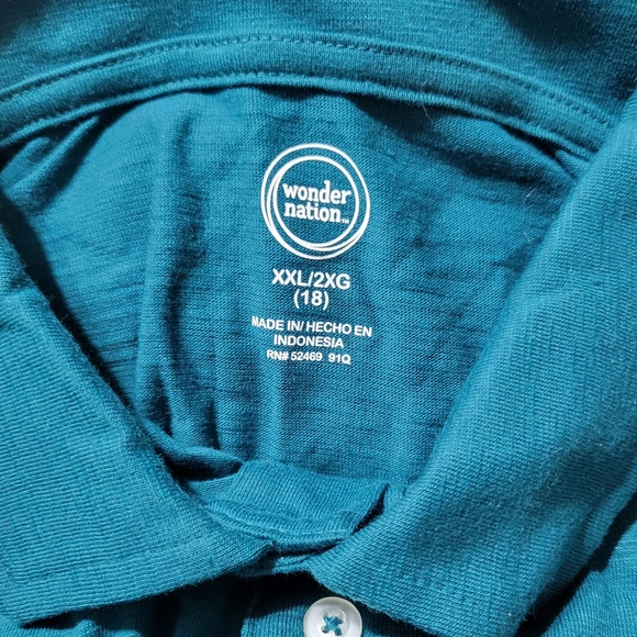 Aqua 2xl Polo Style T-shirt NWOT - Picture 2 of 3